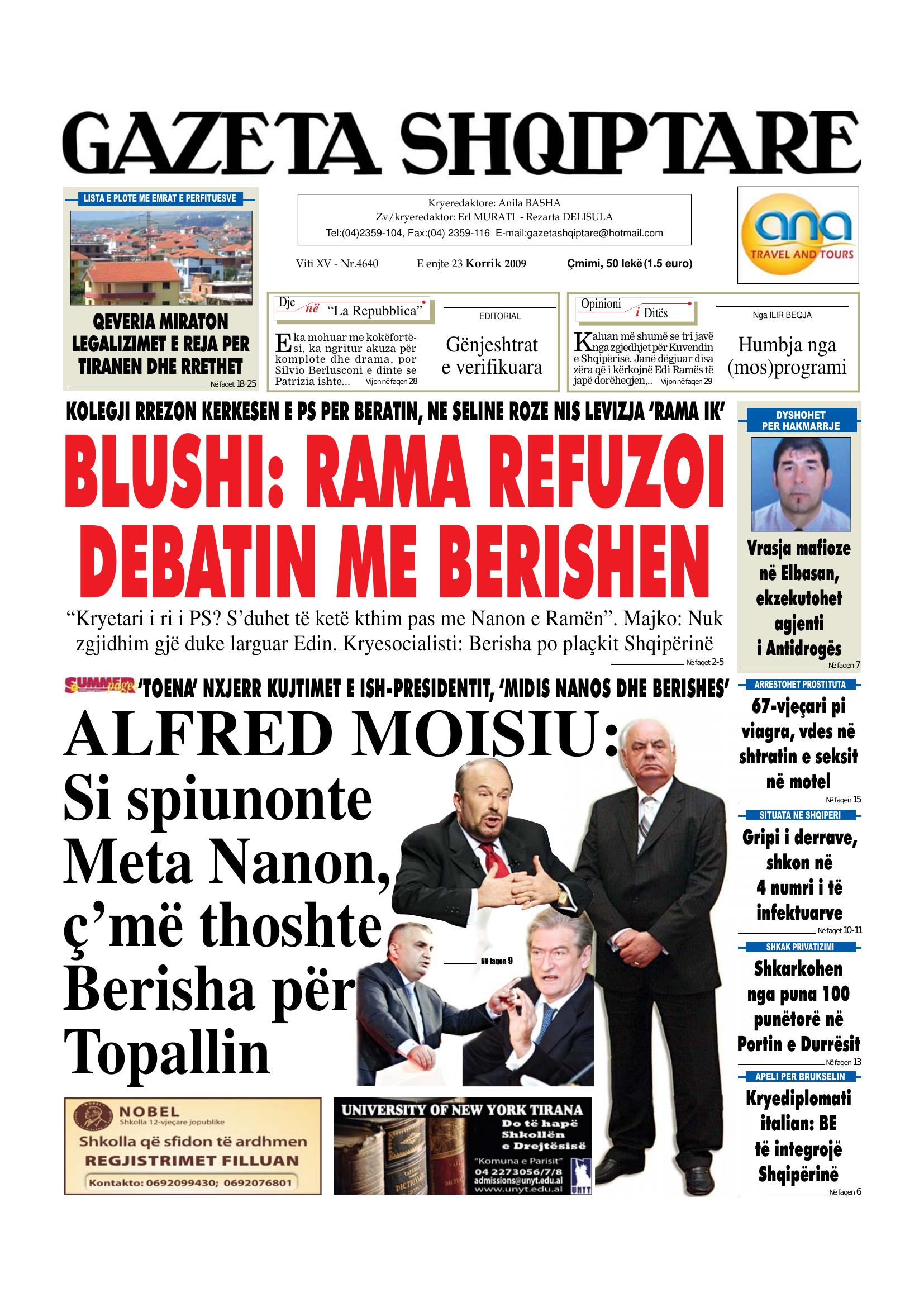 Gazeta Shqiptare 2009-07-23